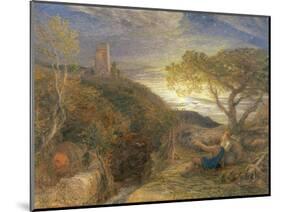 The Lonely Tower, 1868 (W/C and Bodycolour and Gum Arabic on London Board)-Samuel Palmer-Mounted Giclee Print