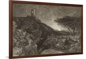 The Lonely Tower, 1879 (Etching)-Samuel Palmer-Framed Giclee Print