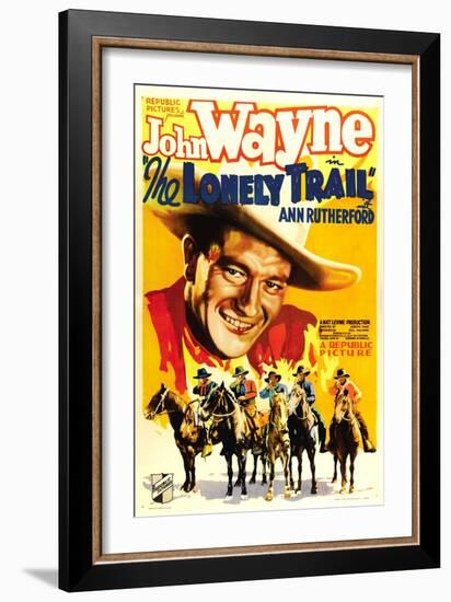 The Lonely Trail, John Wayne, 1936-null-Framed Art Print