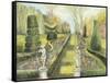 The Long Garden, Cliveden, Statues-Mary Kuper-Framed Stretched Canvas