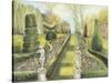 The Long Garden, Cliveden, Statues-Mary Kuper-Stretched Canvas