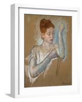 The Long Gloves-Mary Cassatt-Framed Giclee Print