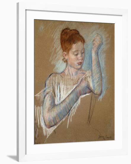 The Long Gloves-Mary Cassatt-Framed Giclee Print