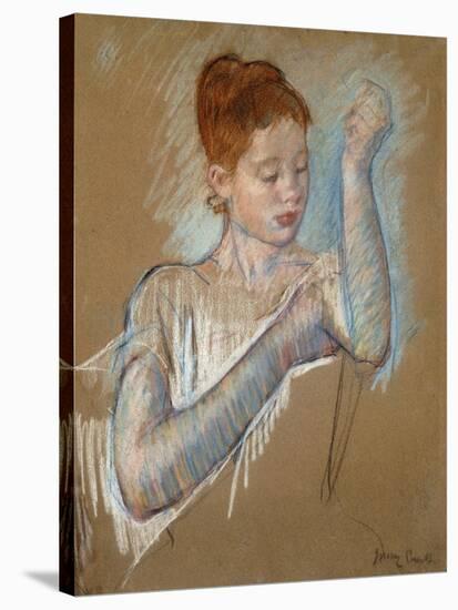 The Long Gloves-Mary Cassatt-Stretched Canvas