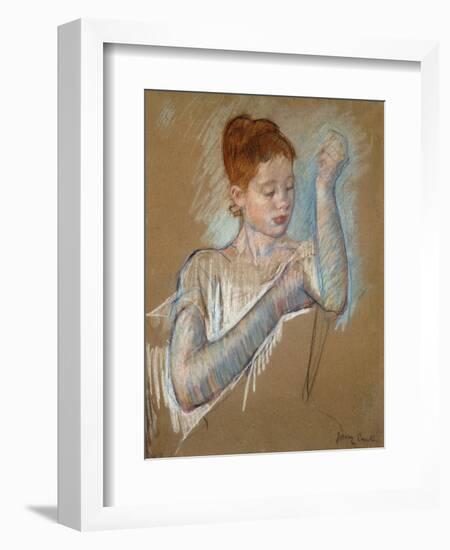 The Long Gloves-Mary Cassatt-Framed Giclee Print