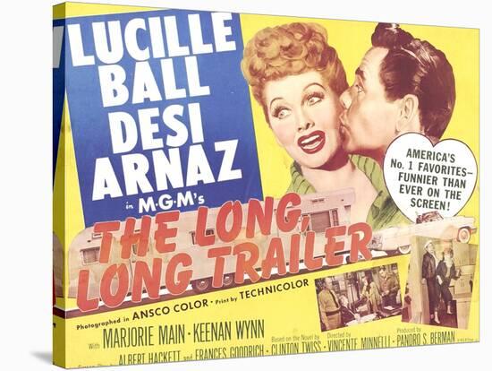 The Long, Long Trailer, Lucille Ball, Desi Arnaz on title lobbycard, 1954-null-Stretched Canvas