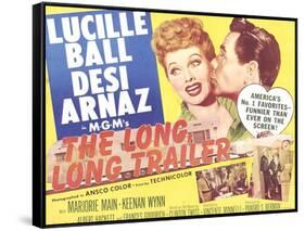 The Long, Long Trailer, Lucille Ball, Desi Arnaz on title lobbycard, 1954-null-Framed Stretched Canvas