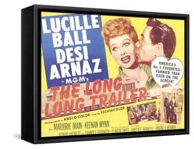 The Long, Long Trailer, Lucille Ball, Desi Arnaz on title lobbycard, 1954-null-Framed Stretched Canvas