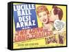 The Long, Long Trailer, Lucille Ball, Desi Arnaz on title lobbycard, 1954-null-Framed Stretched Canvas