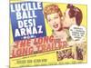 The Long, Long Trailer, Lucille Ball, Desi Arnaz on title lobbycard, 1954-null-Mounted Art Print