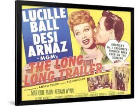 The Long, Long Trailer, Lucille Ball, Desi Arnaz on title lobbycard, 1954-null-Framed Art Print