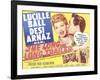 The Long, Long Trailer, Lucille Ball, Desi Arnaz on title lobbycard, 1954-null-Framed Art Print