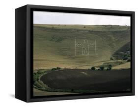 The Long Man, Wilmington, East Sussex, England, United Kingdom-Walter Rawlings-Framed Stretched Canvas