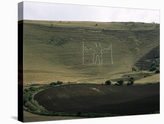 The Long Man, Wilmington, East Sussex, England, United Kingdom-Walter Rawlings-Stretched Canvas