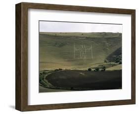 The Long Man, Wilmington, East Sussex, England, United Kingdom-Walter Rawlings-Framed Photographic Print