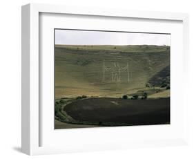 The Long Man, Wilmington, East Sussex, England, United Kingdom-Walter Rawlings-Framed Photographic Print