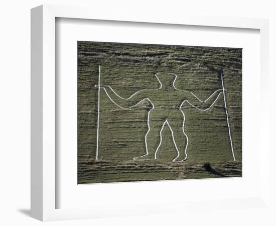 The Long Man, Wilmington Hill, Near Wilmington, South Downs, Sussex, England, United Kingdom-Ian Griffiths-Framed Photographic Print
