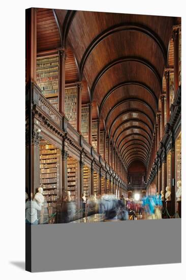 The Long Room in the library of Trinity College, Dublin, Republic of Ireland, Europe-Nigel Hicks-Stretched Canvas