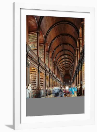 The Long Room in the library of Trinity College, Dublin, Republic of Ireland, Europe-Nigel Hicks-Framed Photographic Print