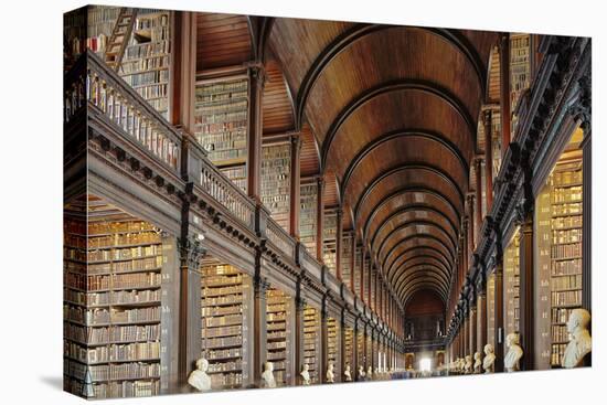 The Long Room in the library of Trinity College, Dublin, Republic of Ireland, Europe-Nigel Hicks-Stretched Canvas