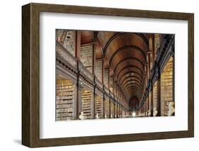 The Long Room in the library of Trinity College, Dublin, Republic of Ireland, Europe-Nigel Hicks-Framed Photographic Print