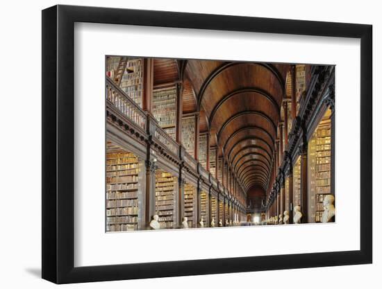 The Long Room in the library of Trinity College, Dublin, Republic of Ireland, Europe-Nigel Hicks-Framed Photographic Print