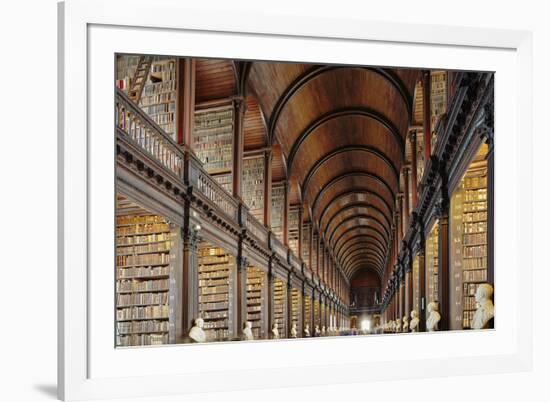 The Long Room in the library of Trinity College, Dublin, Republic of Ireland, Europe-Nigel Hicks-Framed Photographic Print