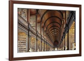 The Long Room in the library of Trinity College, Dublin, Republic of Ireland, Europe-Nigel Hicks-Framed Photographic Print