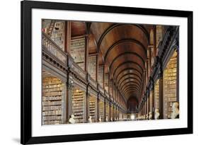 The Long Room in the library of Trinity College, Dublin, Republic of Ireland, Europe-Nigel Hicks-Framed Photographic Print