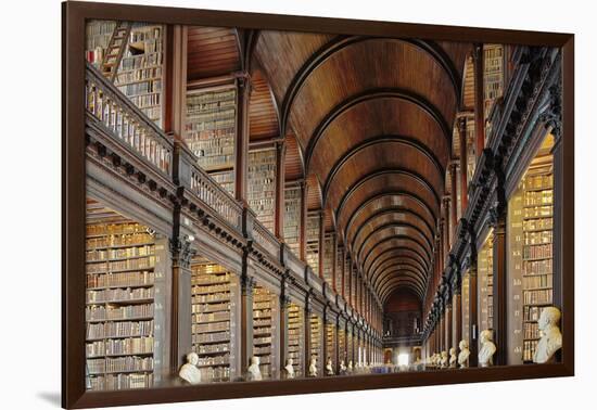 The Long Room in the library of Trinity College, Dublin, Republic of Ireland, Europe-Nigel Hicks-Framed Photographic Print