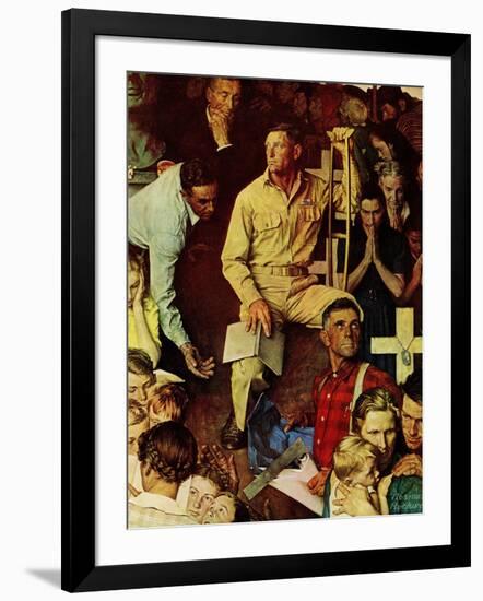 "The Long Shadow of Lincoln", February 10,1945-Norman Rockwell-Framed Giclee Print