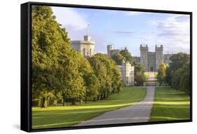 The Long Walk with Windsor Castle in the Background, Windsor, Berkshire, England-Charlie Harding-Framed Stretched Canvas