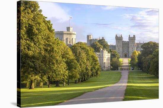 The Long Walk with Windsor Castle in the Background, Windsor, Berkshire, England-Charlie Harding-Stretched Canvas