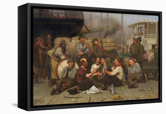 The Longshoremen's Noon, 1879-John George Brown-Framed Stretched Canvas