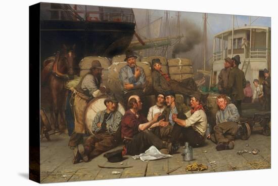 The Longshoremen's Noon, 1879-John George Brown-Stretched Canvas