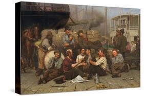 The Longshoremen's Noon, 1879-John George Brown-Stretched Canvas