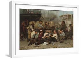 The Longshoremen's Noon, 1879-John George Brown-Framed Giclee Print