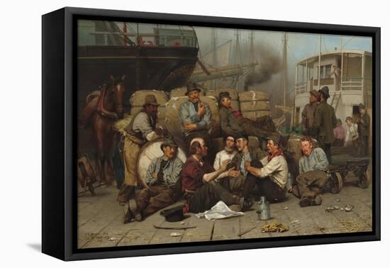 The Longshoremen's Noon, 1879-John George Brown-Framed Stretched Canvas