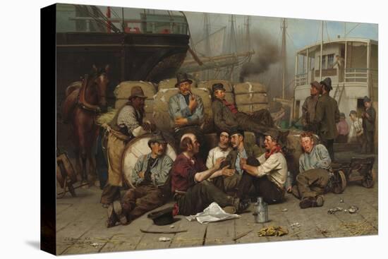 The Longshoremen's Noon, 1879-John George Brown-Stretched Canvas