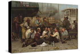 The Longshoremen's Noon, 1879-John George Brown-Stretched Canvas