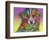 The Look, Dogs, Pets, Animals, White Snout, Purple yellow, Long hair, Pop Art, Stencils, Colorful-Russo Dean-Framed Giclee Print