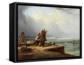 The Look Out, Shields Harbour, 1831-Henry Perlee Parker-Framed Stretched Canvas