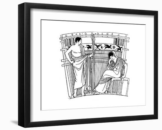 The Loom of Penelope, from the Chuisi Vase, Etruscan, C400 BC-null-Framed Giclee Print