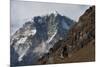 The looming face of Jomolhari, the third highest mountain in Bhutan at 7326m, seen from Jangothang,-Alex Treadway-Mounted Photographic Print