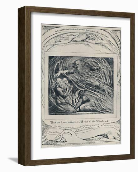 The Lord Answering Job Out of the Whirlwind. From 'Job.', c1780-1820, (1923)-William Blake-Framed Giclee Print