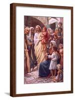 The Lord Blessing the Children-Harold Copping-Framed Giclee Print