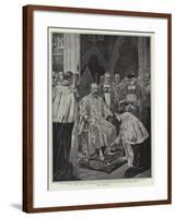 The Lord Great Chamberlain Presenting the Spurs to the King-John Charlton-Framed Giclee Print