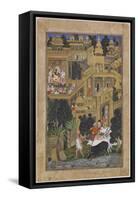 The Lord Krishna in the Golden City, Ca 1586-Kesav Kalan-Framed Stretched Canvas