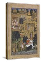 The Lord Krishna in the Golden City, Ca 1586-Kesav Kalan-Stretched Canvas