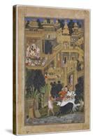 The Lord Krishna in the Golden City, Ca 1586-Kesav Kalan-Stretched Canvas